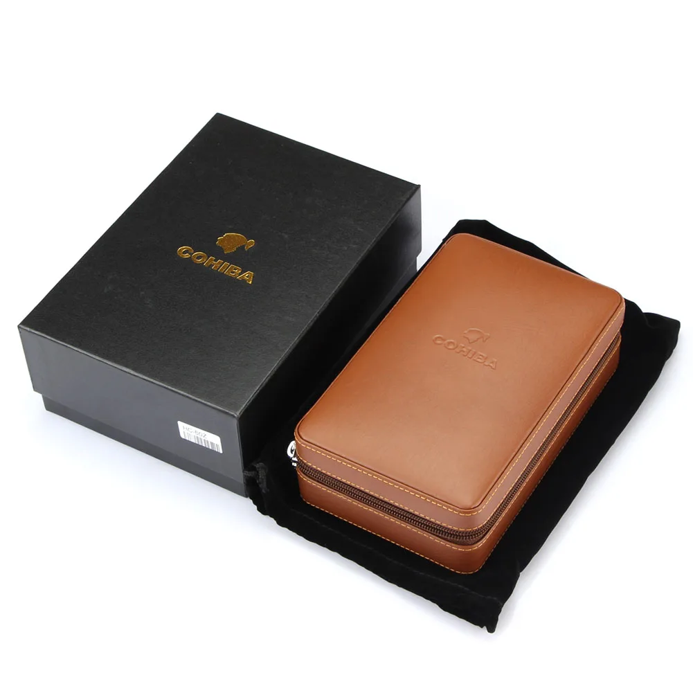 Cohiba кедровое дерево портативная коробка для сигар путешествия кожаный портсигар