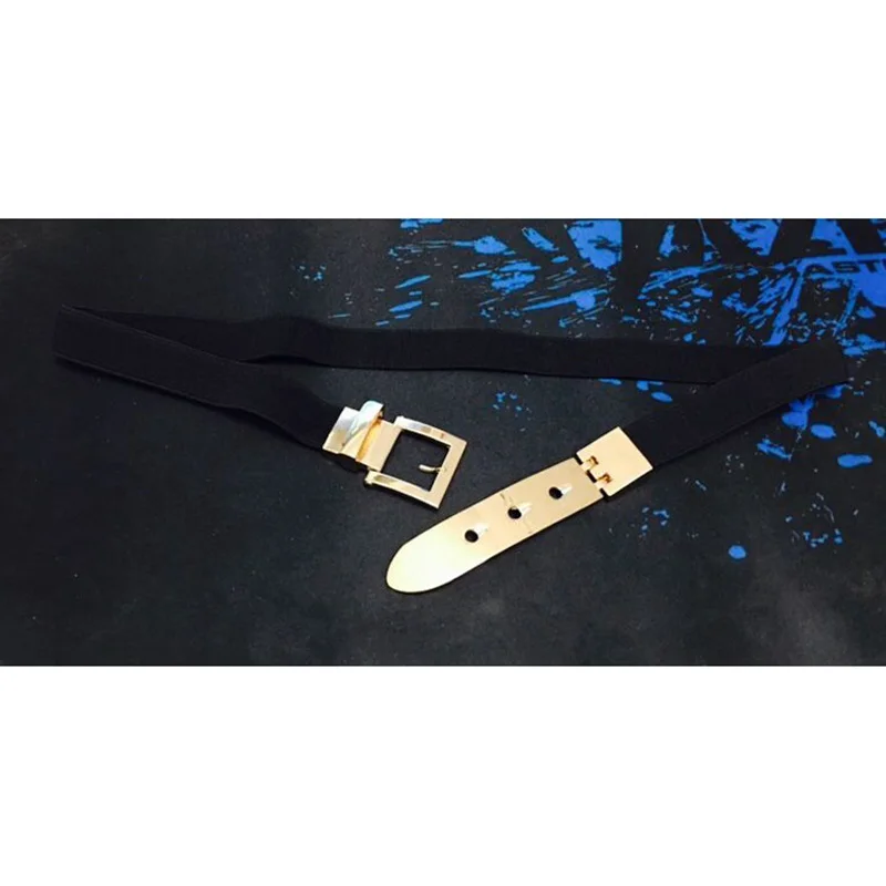 Hot Fashion Hip Hop Gold Metal Pin Buckled Waist Belt Women adjustable elastic belt for Women Accessory