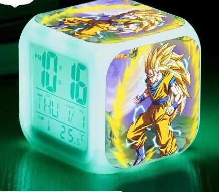 Оранжевый Повтор wekker часы Dragon Ball будильник светодиодный reloj despertador детские часы цифровые часы многофункциональная лампа подарки+ коробка - Цвет: Оранжевый