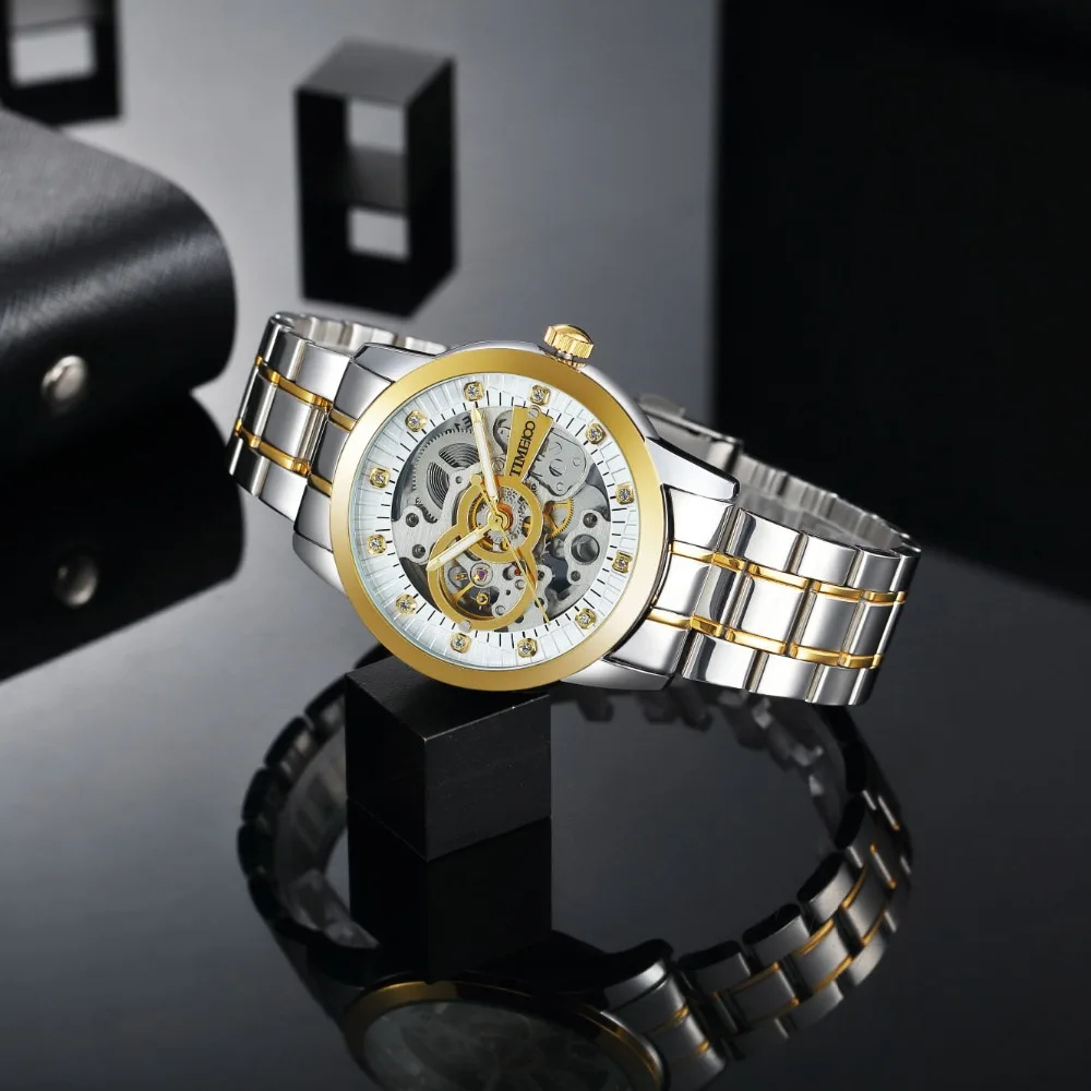 TIME100 Модный мужские Механические часы с Автоподзаводом ажурное Пространство