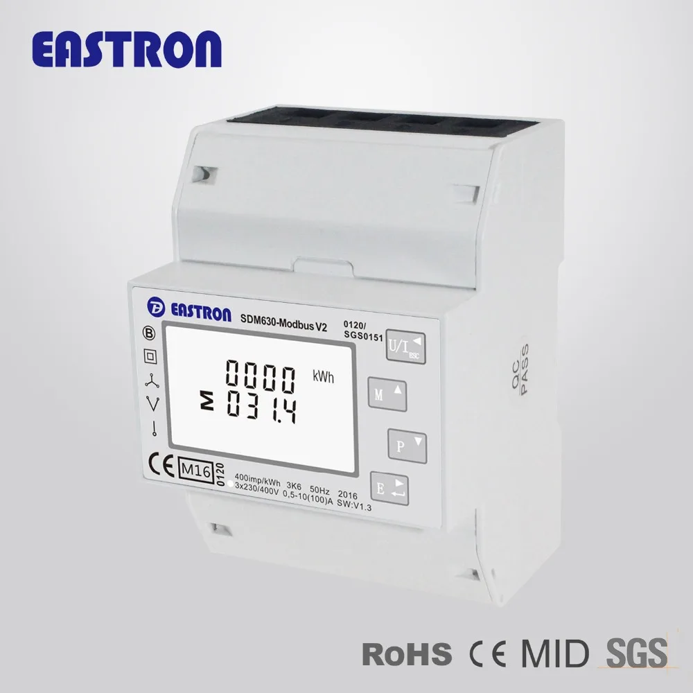 SDM630Modbus V2 многофункциональный анализатор мощности 1p2w 3p3w 3p4w Modbus/Pulse выход RS485