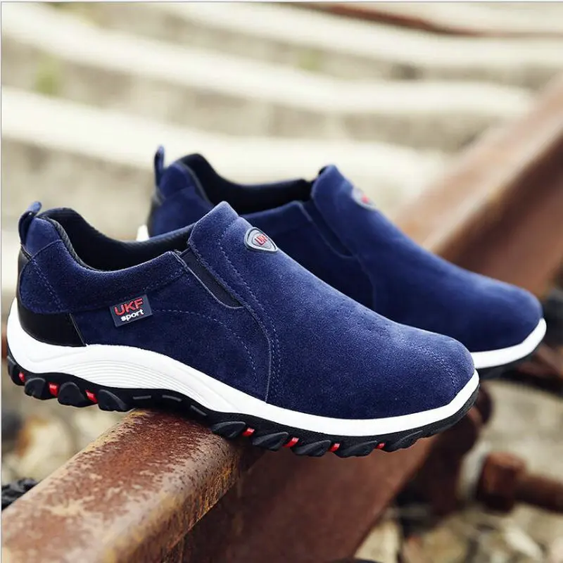 New Autumn Men Sneakers Slip On shoes Male Suede Leather Lazy loafers flats casual HB-18Z | Обувь