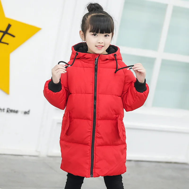 Children Winter Cotton Padded Jackets Kids Warm Coats for Girls Baby Boy Hooded Long Jacket Thick Parkas Clothes 2-8 Years | Детская