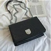 A1 Retro Alligator Handbag Fashion Women Hasp Chain Messenger Bags Clutch Wedding Party Purse Slung Flap Small Square Bag - Цвет: A1