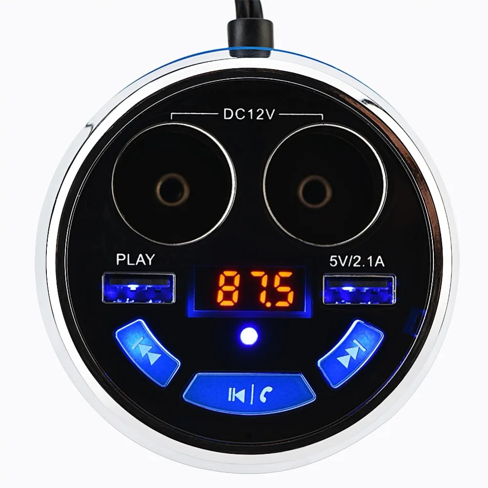 Автомобильное зарядное устройство SOONHUA с двумя usb портами Bluetooth fm передатчик