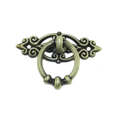 brushed bronze Ретро цинковый сплав для ящика кухонного шкафа дверные ручки мебельные ручки, фурнитура антикварный шкаф ручки, 65*24 мм, 1 шт - Цвет: brushed bronze