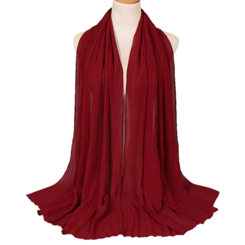 23 Muslim Women Crinkle Hijab Shawl Female Headscarf Plain Chiffon Islamic Turban Instant Scarf Ready To Wear Wrap Head foulard - Цвет: 23