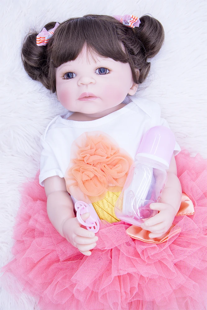 22 дюймов Bebes Кукла Reborn Girl полностью силиконовая виниловая reborn baby куклы