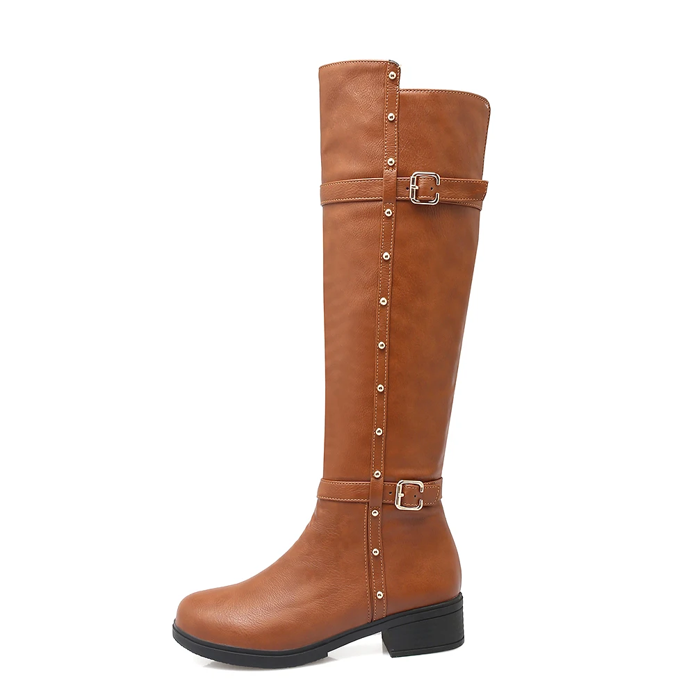 Kebeiorit Сапоги До Колена Для женщин Демисезонный на низком каблуке черный Белый