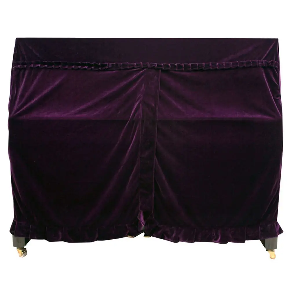 Purple Практичный полный Чехол для фортепиано, украшенный макраме, для универсального вертикального пианино - Цвет: Purple