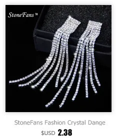 StoneFans Висячие серьги для женщин модные ювелирные изделия с кисточкой из горного хрусталя Винтажные серьги длинные Каменные Свадебные вечерние серьги
