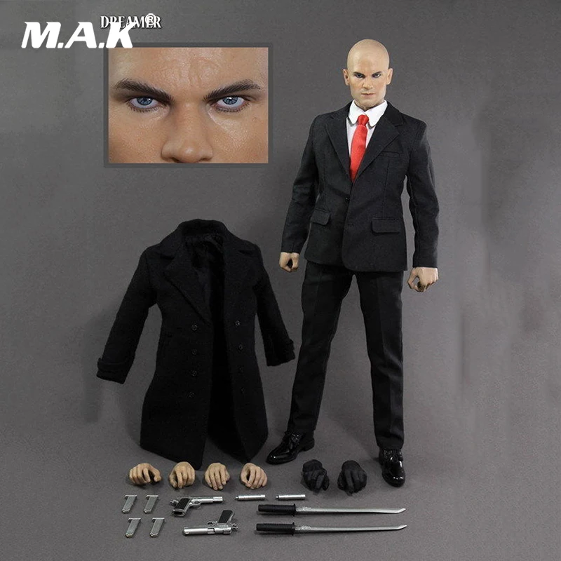1:6 весы Hitman 47 1" Мужская фигурка полный набор с головой костюм пистолет Модель и тело