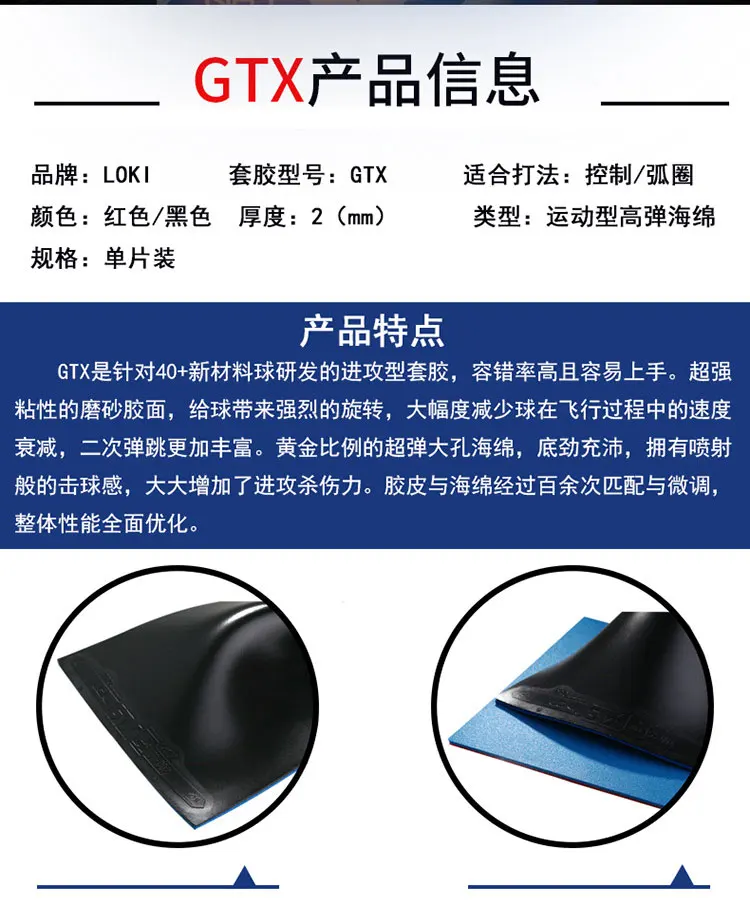 ITTF одобренный Ван Хао Локи GTX PRO 40+ синий торт Губка stacky скорость Настольный теннис Резина/пинг-понг резина