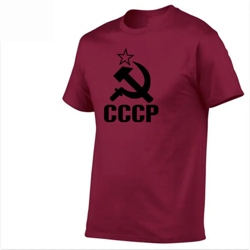 9 maroon Футболка для спортзала WINER CCCP, Мужская футболка с коротким рукавом, футболки из хлопка с круглым вырезом - Цвет: 9 maroon