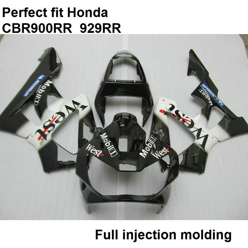 100% подходящие Обтекатели для Honda черный белый CBR900RR 00 01 CBR 900RR 929RR 2000 2001 YT73|fairings for
