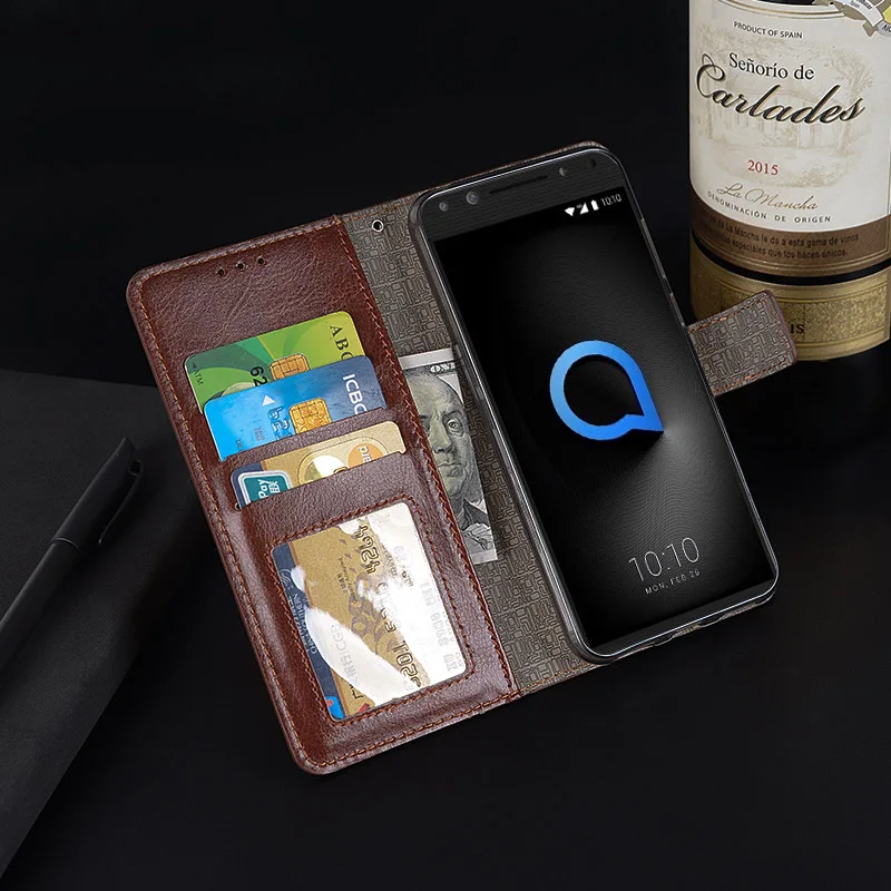 Роскошные кожаные чехлы бумажники для телефонов Alcatel 5/5086A/5086Y/5086D мобильных с