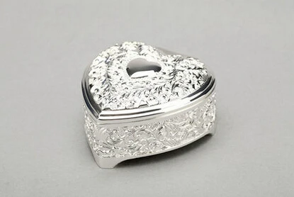 silver plated fashion Heart-shaped wedding decoration ring box jewelry boxes display holder Z011 | Дом и сад