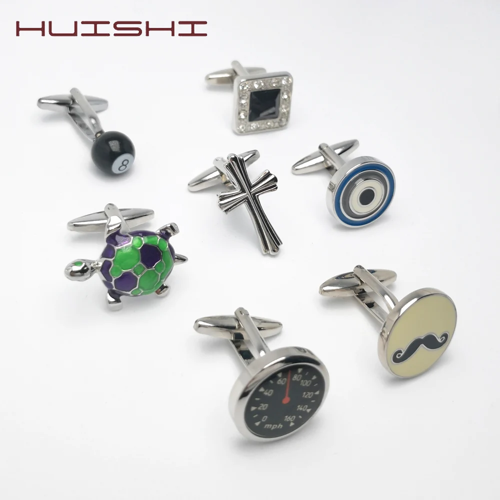 HUISHI роскошные мужские запонки для рубашки синие черные белые зеленые свадебные