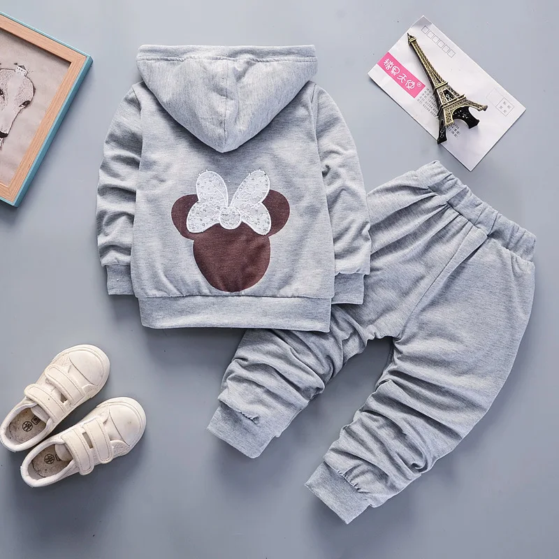 Baby Girl Clothes Spring Autumn Cartoon Long Sleeved Hooded Hoodie + Pants 2PCS Outfits Kids Bebes Jogging Suits Sport | Детская одежда