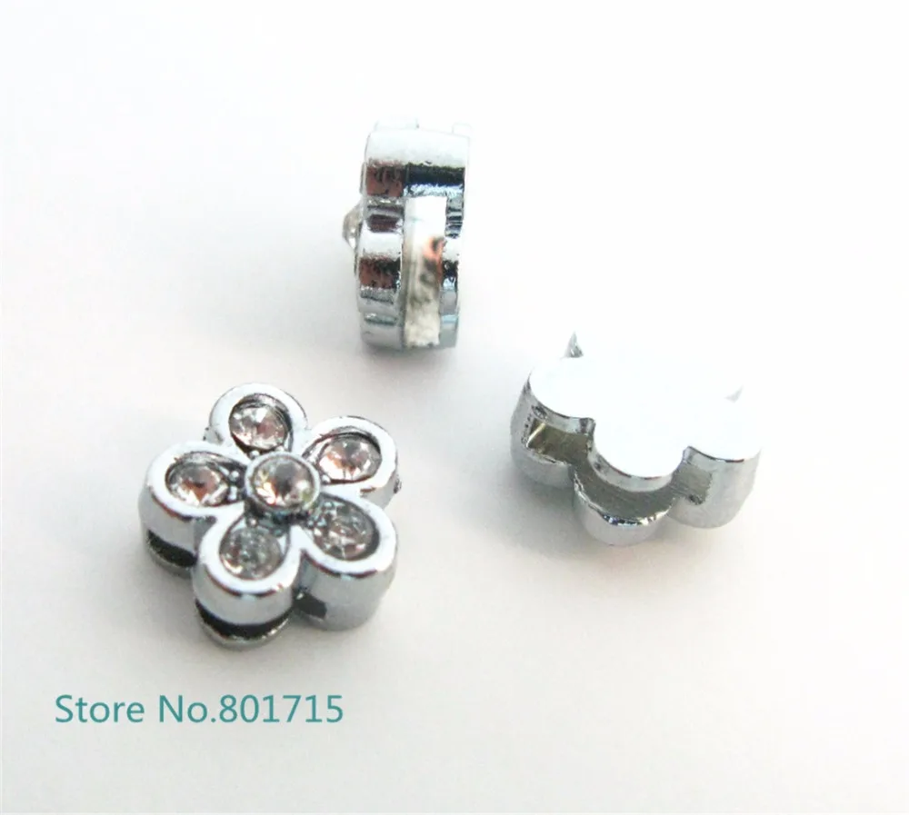 10pcs 8mm crystal flower apple Slide Charms Fit Pet Dog Cat Tag Collar Wristband SL467 | Украшения и аксессуары