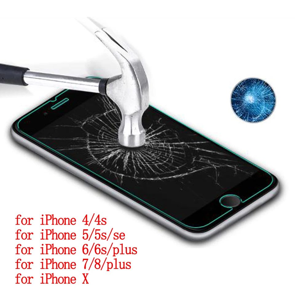 Wellzly закаленное стекло для iphone 5 6s Защитная крышка 4 4S 5S se 7 8 x плюс 2.5d HD 9 H|tempered glass|glass
