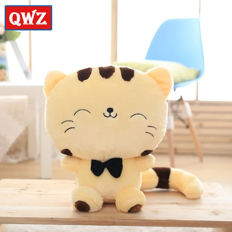 QWZ горячие милые большие Улыбающиеся кошки плюшевые игрушки мягкие куклы с