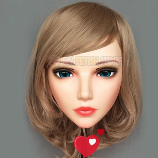 (Sha 03) Женская милая девочка резиновая полуголовая маска кигуруми с BJD глазами
