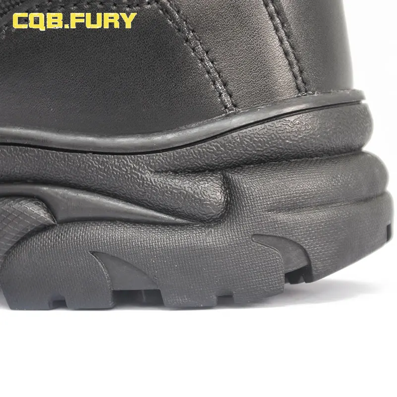 Тактические мужские ботинки CQB.FURY черные до лодыжки армейские однотонная кожаная