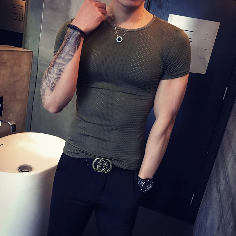 Мужская футболка с коротким рукавом летний топ повседневная Однотонная Camisetas Hombre