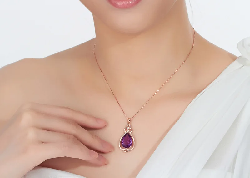 

Everoyal Trendy 925 Silver Chain Necklace For Girls Party Accessories Female Charm Rose Gold Clavicle Necklace For Women Jewelry