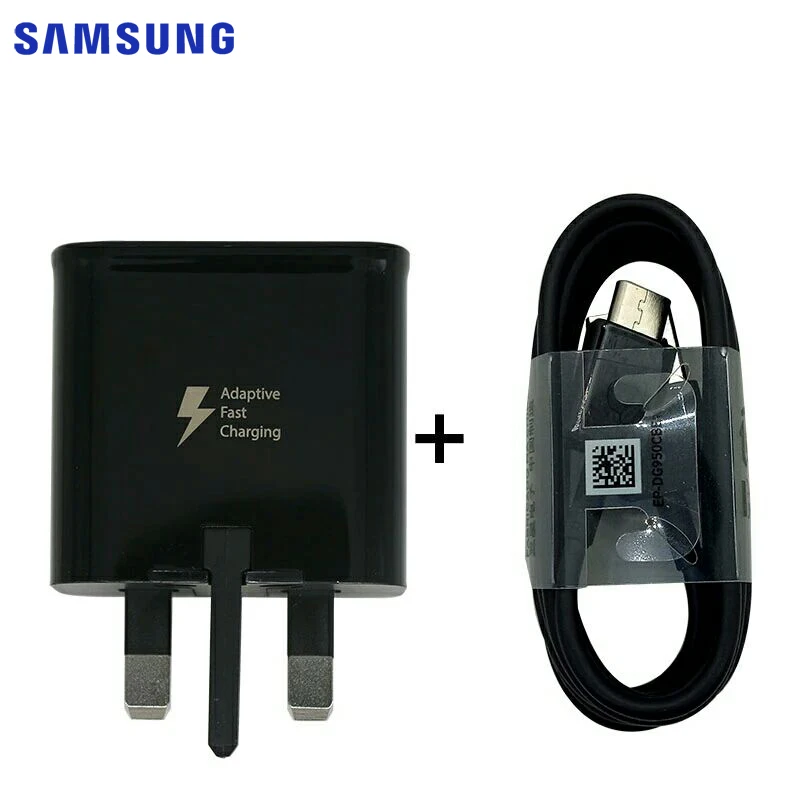 UK with Type-C Cable Адаптер быстрой зарядки EP-TA20EBE для samsung Galaxy S8 G9500 NOTE8 Note 9 G9550 C7Pro C9 Pro A8 A7 кабель usb type-C - Тип штекера: UK with Type-C Cable