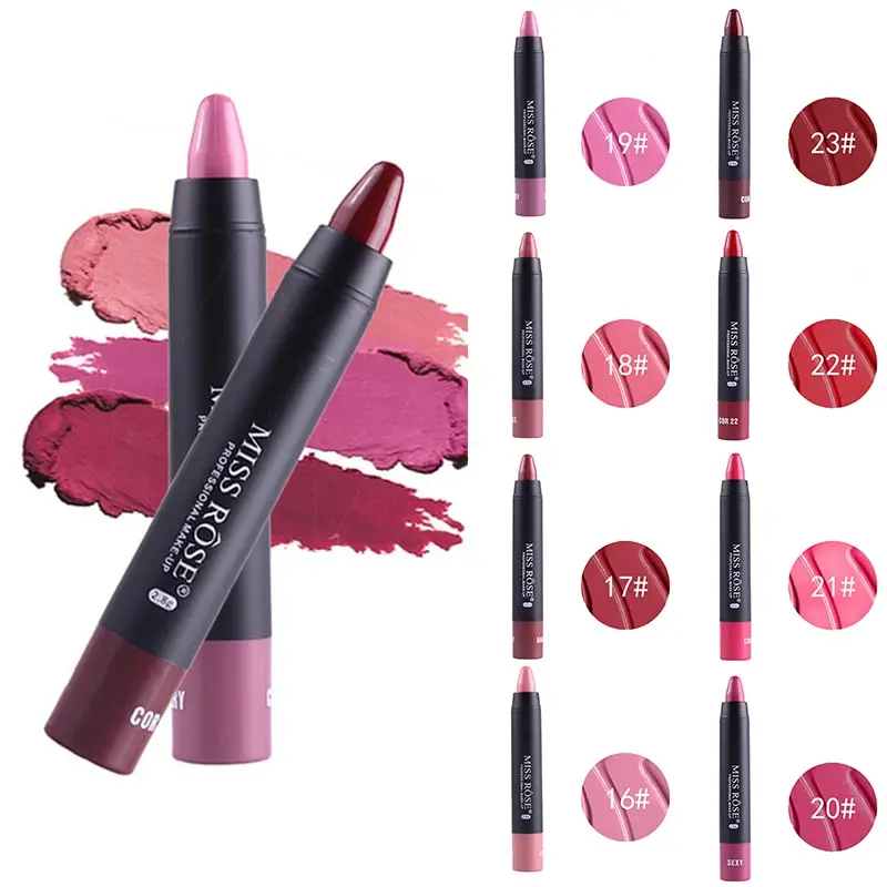 MISS ROSE Vitamin E Matte Lipstick Pencils Cosmetics Lip Nude Beauty Women Makeup Red Color Waterproof Lips |