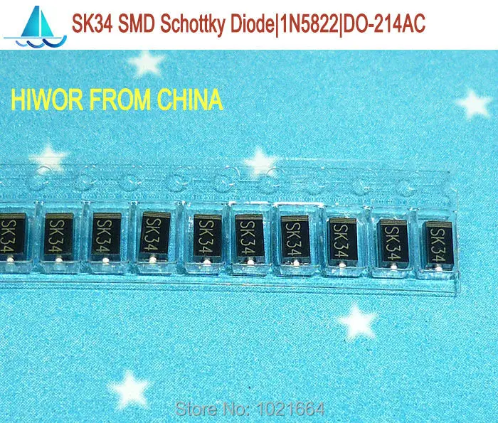 (200 шт./лот) 1N5822 SS34 SK34 SMD Schottky выпрямительный Барьерный Диод SMA Diode 3A 40V DO 214AC|rectifier