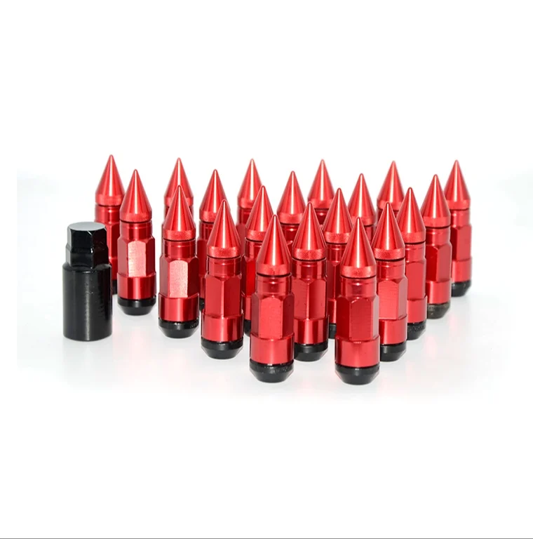 Red Продукт, автомобильные гайки M12X1.5, гоночная композитная гайка, противоугонная стальная гайка с фиксатором, гайка с шипами - Название цвета: Red