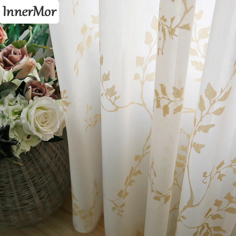 Innermor пасторальный стиль занавески с растениями для гостиной роскошные тюль на