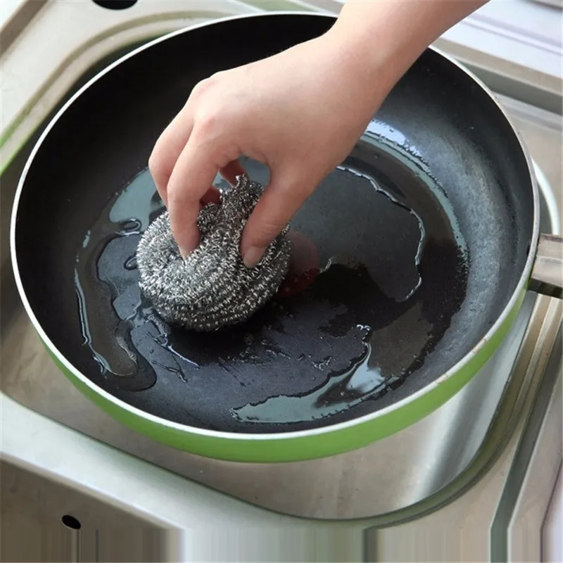 ECM # проволока из нержавеющей стали Чистая щетка для мытья горшок чаша шарик