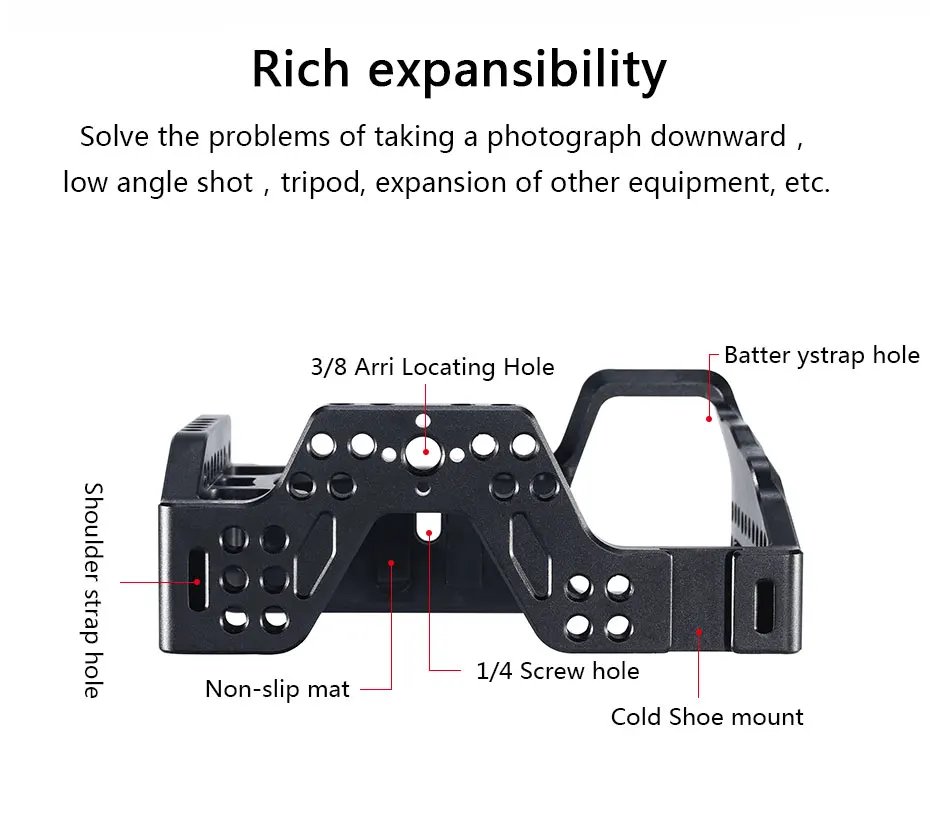 UURig C-A73 клетка для камеры для sony A7III Стандартный Arca-style быстросъемная пластина с верхней ручкой для sony a7iii A7R3 A7M3