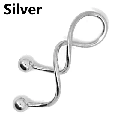 Silver BOG-1PC спиральные ушные промышленные спиральные пупка кольцо штанги для пирсинга номбрил Ombligo серьги пирсинг ювелирные изделия 14 г - Окраска металла: Silver