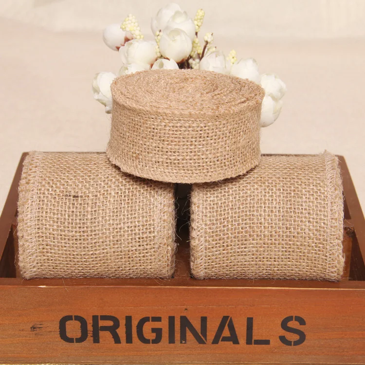 

wholesale Burlap Lace Table Runner Chair ribbon Jute Country rustic Wedding Party Decor home banquet table decoration
