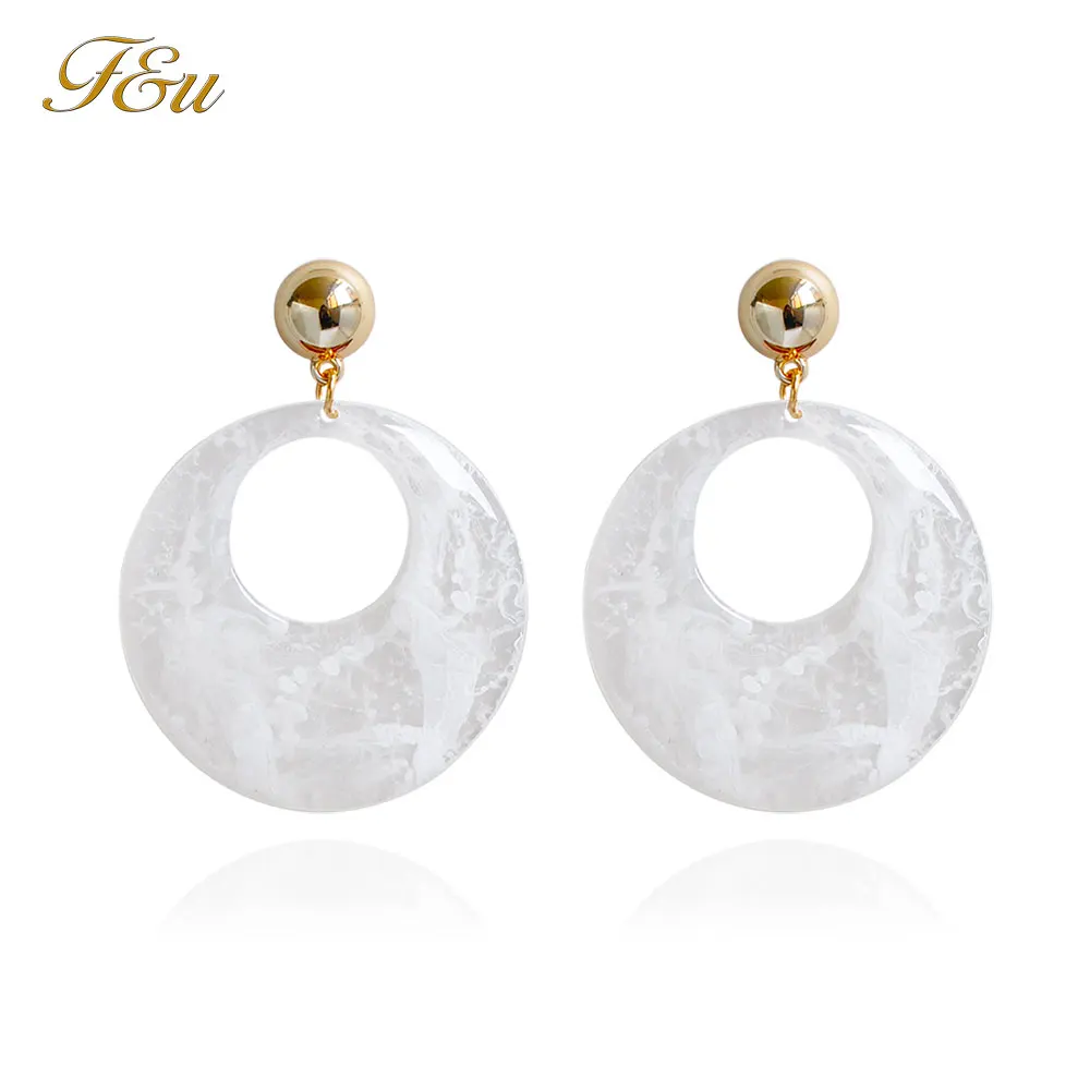 3 цвета модные серьги гвоздики для женщин круглые акриловые брызги чернила