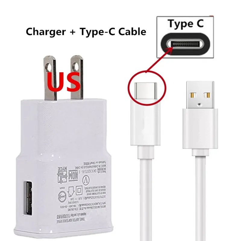 USB 3,1 Тип C быстрая en US зарядное устройства зарядный кабель для Samsung Galaxy S8 S9 S10 плюс S10e A50 A30 70 A7 Note 8 9 M30 M20 M10 - Тип штекера: US charger type c