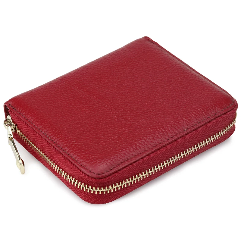 COMFORSKIN New Arrival Brand ID Card Wallets Genuine Leather Zipper Unisex Credit Card Holders High Quality Business Card Case