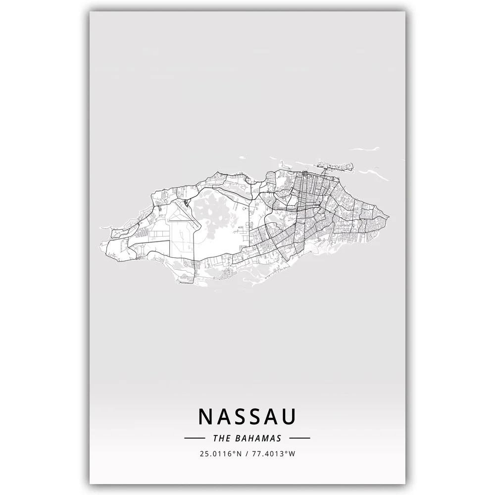 

Nassau The Bahamas Map Poster