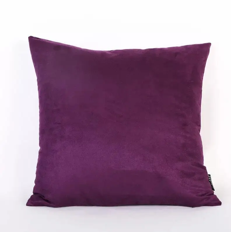 Home Decor Новинка зимы одноцветное замшевая Подушка охватывает 45*45 см Черный, серый цвет желтый Рождество мягкий площади диван Наволочка в стиле День Благодарения крышка - Цвет: 4