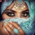 Полная Алмазная вышивка DIY 5D крестиком Индийская маска женщина фантазия алмазная живопись люди картина с красивой девочкой WHH