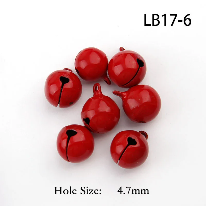 16mm 5pcs 6-20 мм красный медный спрей лак Рождественская открытая подвеска с бубенчиками ручной работы Вечерние DIY аксессуары для рукоделия - Цвет: 16mm 5pcs