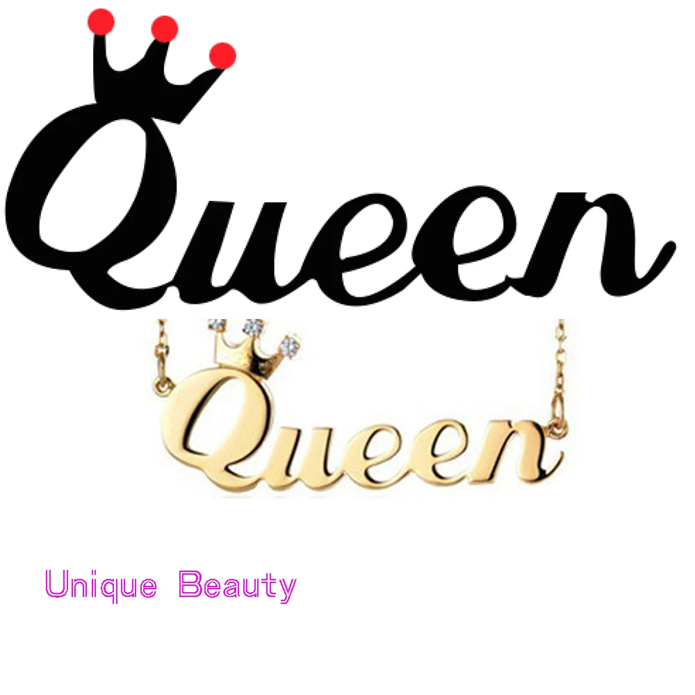 Женское ожерелье с подвеской в виде короны гравировкой|necklace with|necklace with namefashion