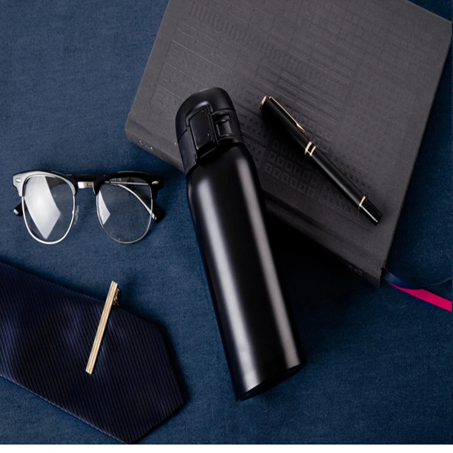 Портативная вакуумная фляжка из нержавеющей стали чашка милый уличный термос