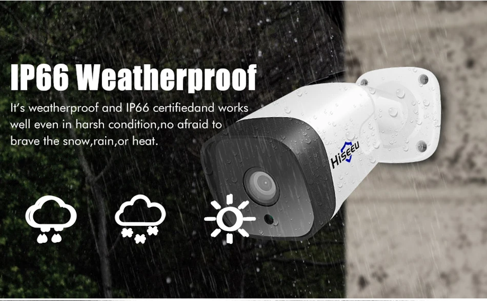 Hiseeu 1080P ONVIF аудио POE IP камера для NVR POE системы безопасности на открытом воздухе обнаружения движения App View