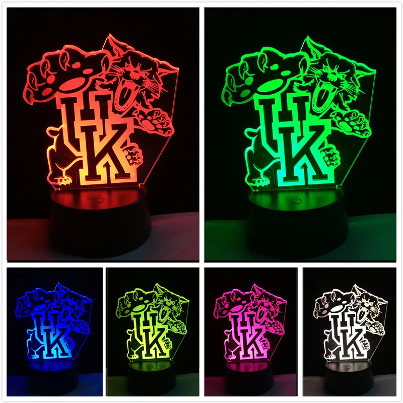 Luminaria мультяшный Британский тигр 7 цветов градиентный затемняющий ночник Детская